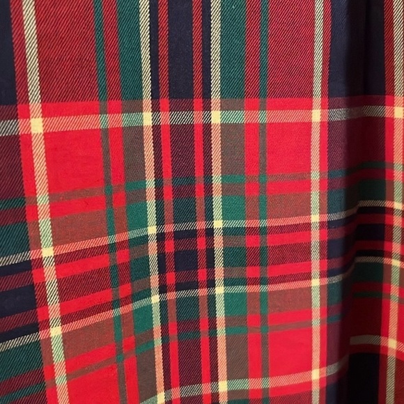 Ralph Lauren cotton Christmas plaid ruffle  button front shirt cuffs collar. XL - Picture 7 of 12